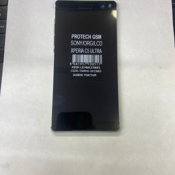 Sony Xperia C5 Ultra Uyumlu Org Lcd+Dokunmatik+Çıtalı YEŞİL ÇITALI 