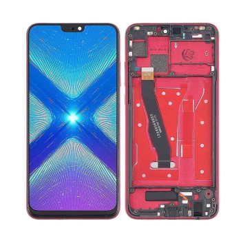 Honor 8x Uyumlu Lcd Ekran Dokunmatik Kırmızı Çıtalı