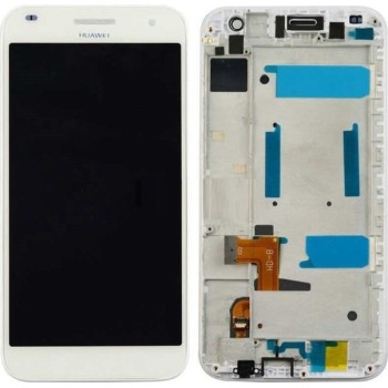 Huawei G7 G7-L01 Uyumlu Lcd Ekran Dokunmatik Çıtalı Beyaz 