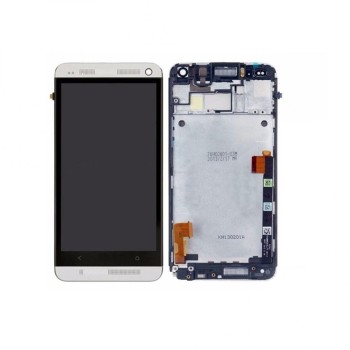 Htc M7 Lcd Ekran Dokunmatik Çerçeveli GÜMÜŞ LCD EKRAN 