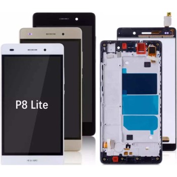 Huawei P8 Lite Lcd Ekran Dokunmatik BEYAZ Çıtalı	